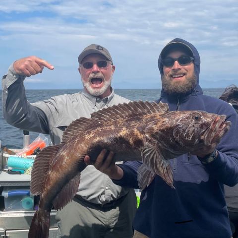 a man holding a fish